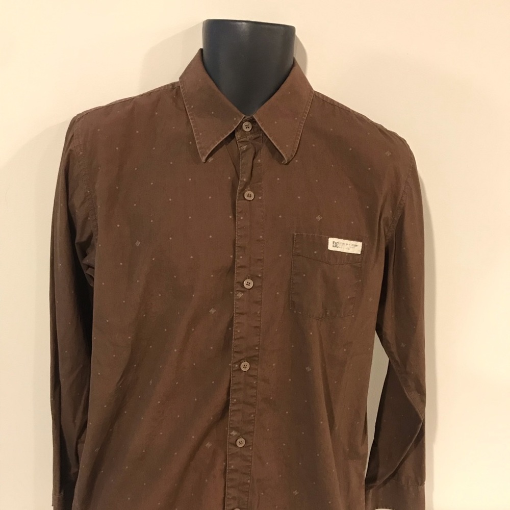 DC Shoes Brown Button Up Medium